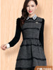 LUXLEAD luoshilin splicing, autumn/winter 2013 new water-soluble lace thin high-end women's clothing dresses