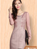 LUXLEAD luoshilin splicing, autumn/winter 2013 new water-soluble lace thin high-end women's clothing dresses