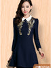 LUXLEAD luoshilin splicing, autumn/winter 2013 new water-soluble lace thin high-end women's clothing dresses