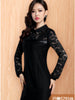 LUXLEAD luoshilin splicing, autumn/winter 2013 new water-soluble lace thin high-end women's clothing dresses