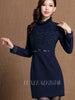 LUXLEAD luoshilin splicing, autumn/winter 2013 new water-soluble lace thin high-end women's clothing dresses